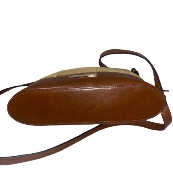 Brahim RARE Katie Crossbody Bag 🤎✨ Italian Straw 🌾 Multi Isla Brown 🤍👜 - Picture 3 of 7